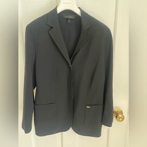 Escada black crepe suit jacket soft shoulders size 44 (14)